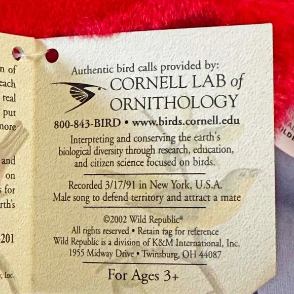 SINGING BIRD, PLAYS REAL BIRD CALLS, RED CARDINAL, 6 L x 4 ½ W x 4 ¾ H INCH PLUS - Picture 15 of 16